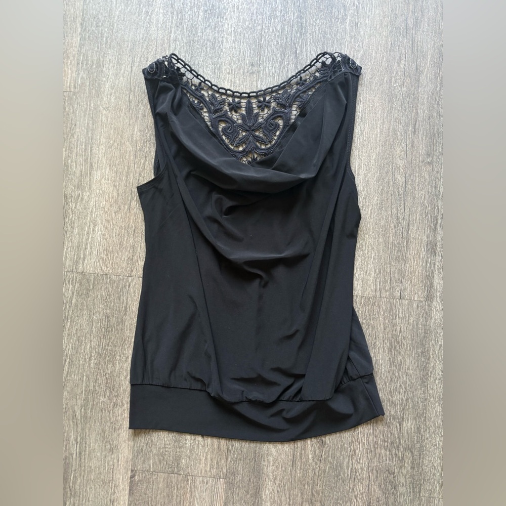 Heart Soul Black Sleeveless Lace Blouse